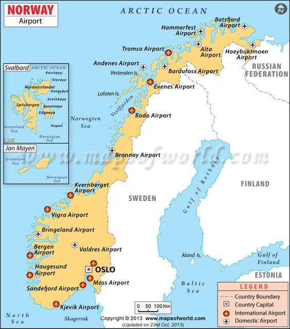 Where to buy SIM Card at Norway Airports - Airports map